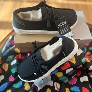 NEW in box Hey Dude Wendy black & white speckle sole shoe womens size 8
